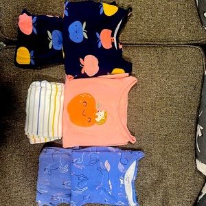 Lot of 3 Carter long sleeve/pant pajama set